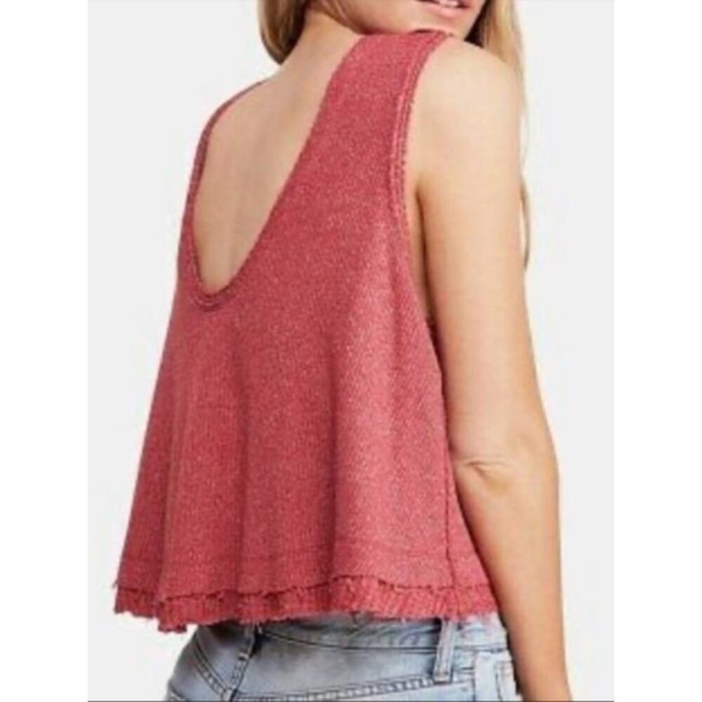 Free People New Love Rose Pink Flowy Swing Tank Top Small - Picture 2 of 9